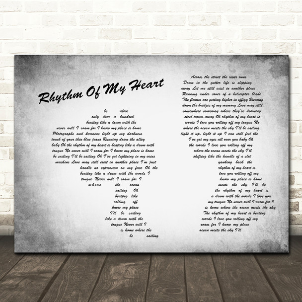 Rod Stewart Rhythm Of My Heart Man Lady Couple Grey Song Lyric Print