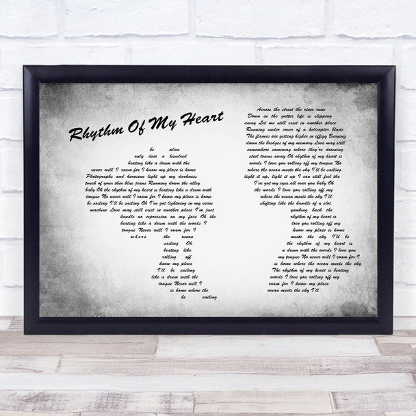 Rod Stewart Rhythm Of My Heart Man Lady Couple Grey Song Lyric Print
