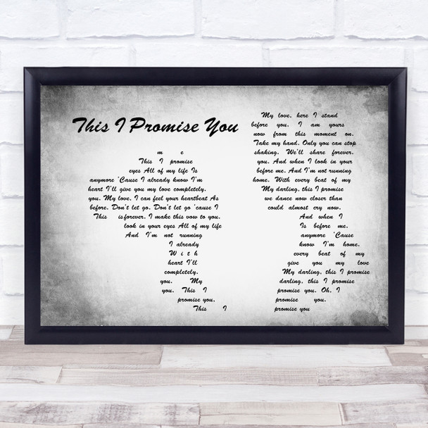 Ronan Keating This I Promise You Man Lady Couple Grey Song Lyric Quote Print