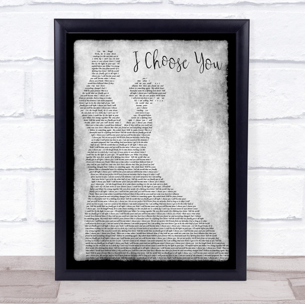 Sara Bareilles I Choose You Man Lady Dancing Grey Song Lyric Quote Print