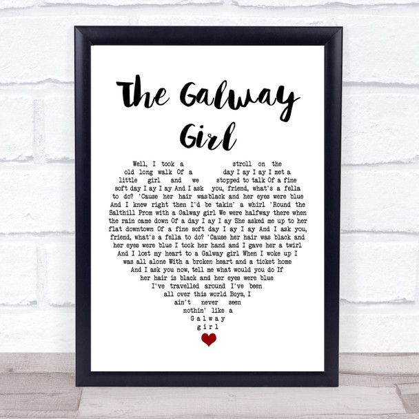 Sharon Shannon The Galway Girl White Heart Song Lyric Print