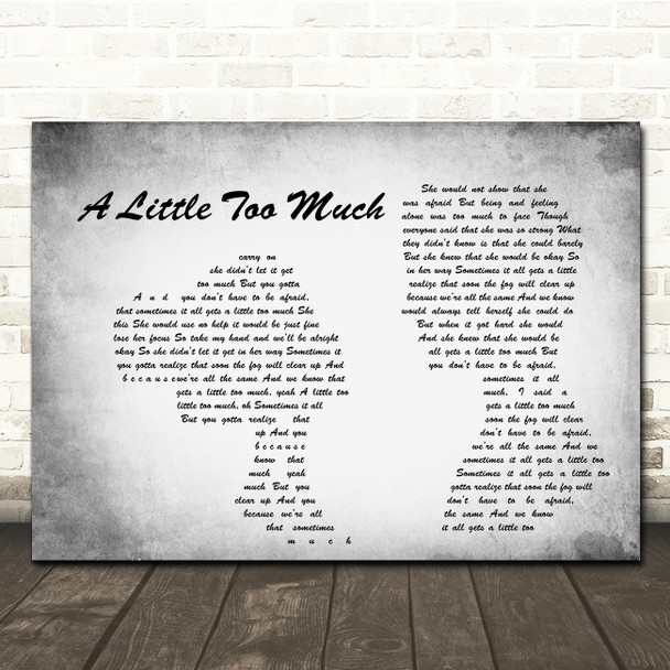 Shawn Mendes A Little Too Much Man Lady Couple Grey Song Lyric Quote Print