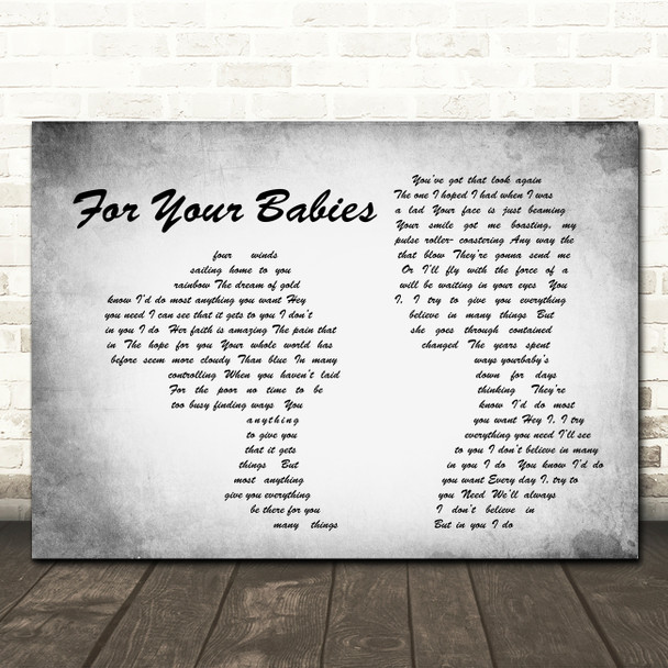 Simply Red For Your Babies Man Lady Couple Grey Song Lyric Quote Print