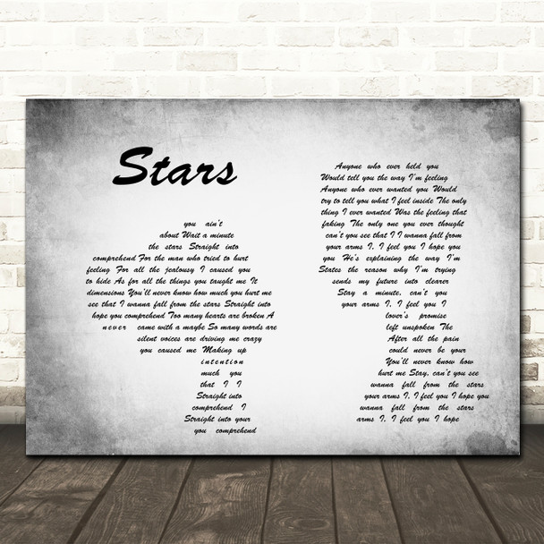 Simply Red Stars Man Lady Couple Grey Song Lyric Quote Print