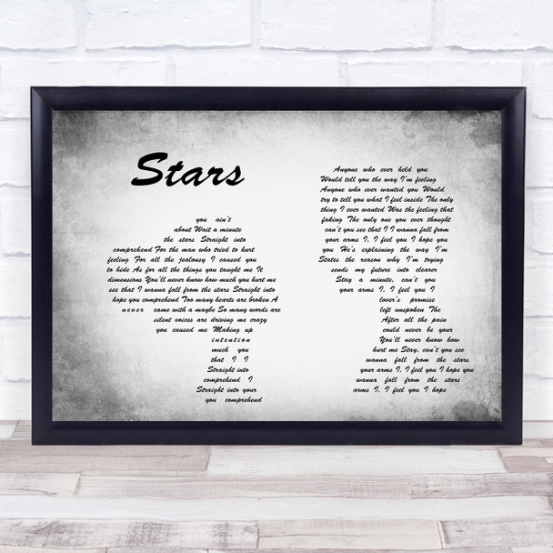 Simply Red Stars Man Lady Couple Grey Song Lyric Quote Print