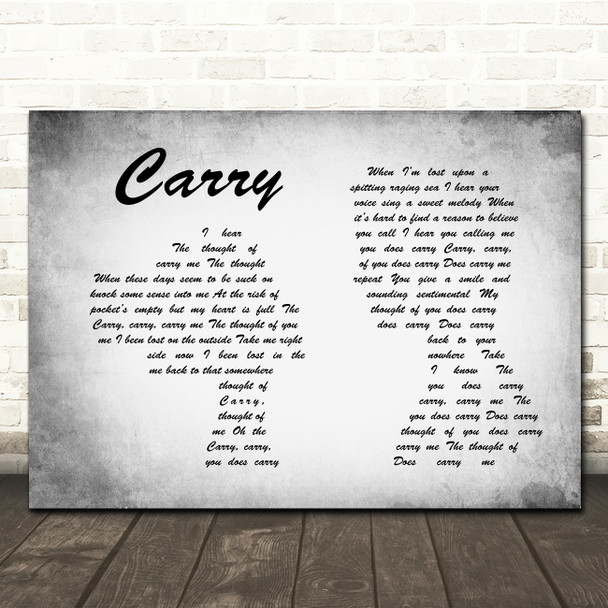 Skinny Lister Carry Man Lady Couple Grey Song Lyric Quote Print