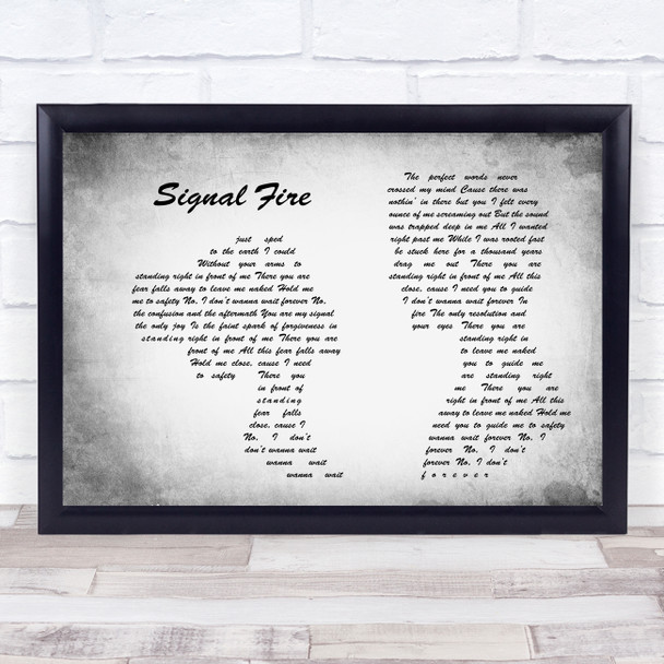 Snow Patrol Signal Fire Man Lady Couple Grey Song Lyric Quote Print