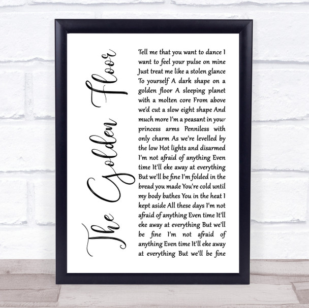 Snow Patrol The Golden Floor White Script Song Lyric Print