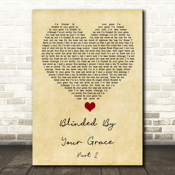 Stormzy Blinded By Your Grace Part 2 Vintage Heart Song Lyric Print