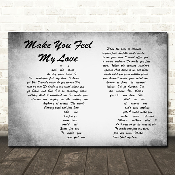 Straight No Chaser Make You Feel My Love Man Lady Couple Grey Song Lyric Print