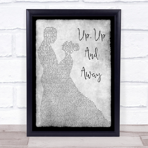 The 5th Dimension Up, Up And Away Man Lady Dancing Grey Song Lyric Quote Print