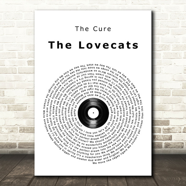 The Cure The Lovecats Vinyl Record Song Lyric Print