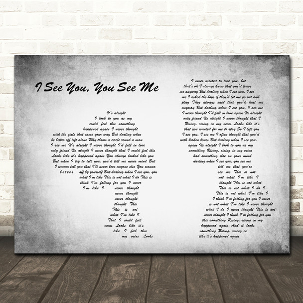 The Magic Numbers I See You, You See Me Man Lady Couple Grey Song Lyric Print
