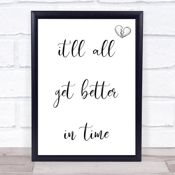 Leona Lewis Better In Time Song Lyric Quote Print