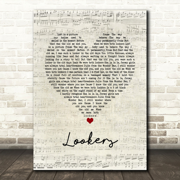 The Menzingers Lookers Script Heart Song Lyric Print