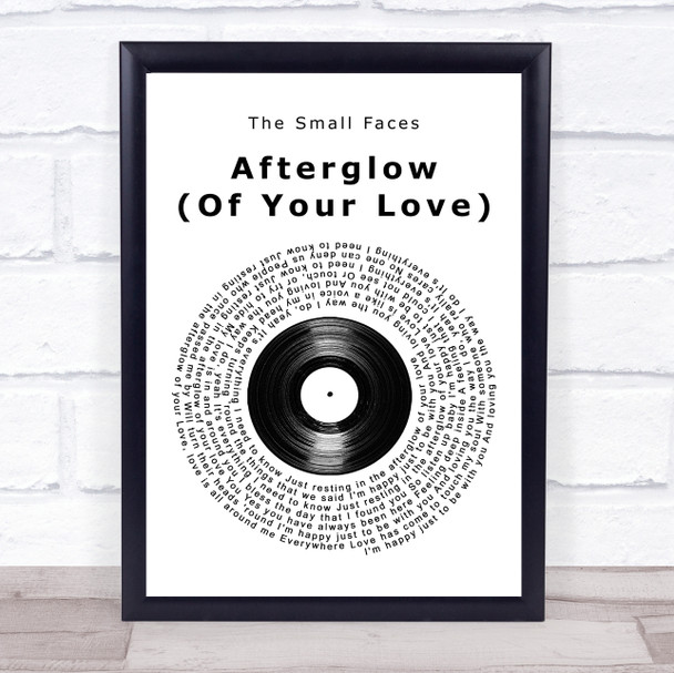 The Small Faces Afterglow (Of Your Love) Vinyl Record Song Lyric Print