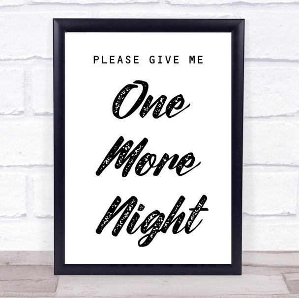 Phil Collins One More Night Song Lyric Quote Print