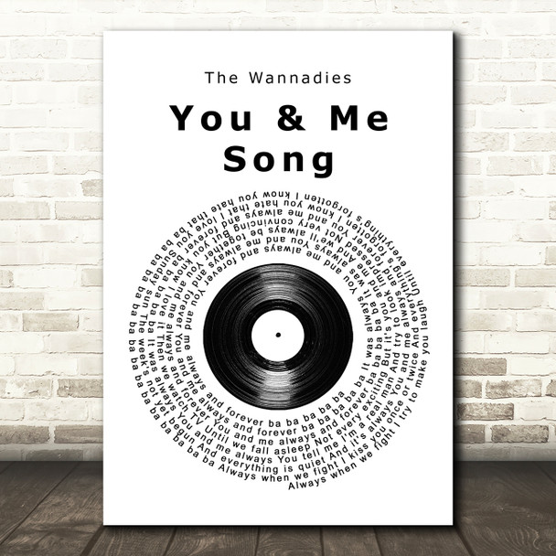 The Wannadies You & Me Song Vinyl Record Song Lyric Print