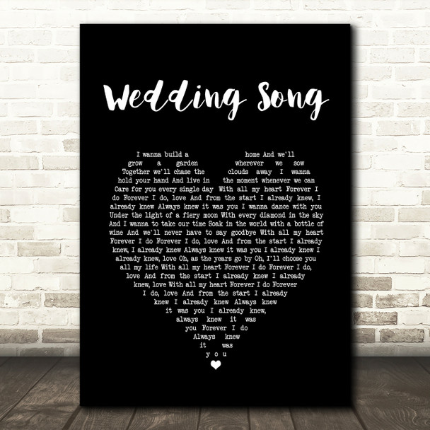 The Well Pennies Wedding Song Black Heart Song Lyric Print