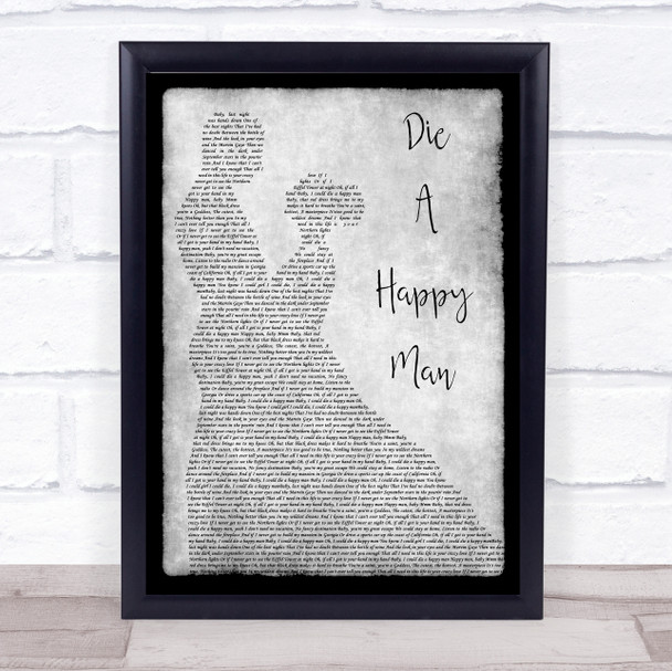 Thomas Rhett Die A Happy Man Man Lady Dancing Grey Song Lyric Quote Print