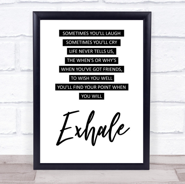 Whitney Houston Exhale Friends Song Lyric Quote Print