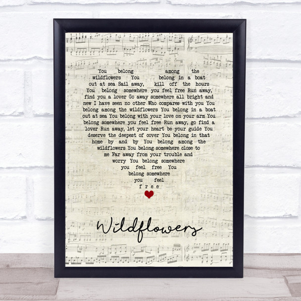 Tom Petty Wildflowers Script Heart Song Lyric Print