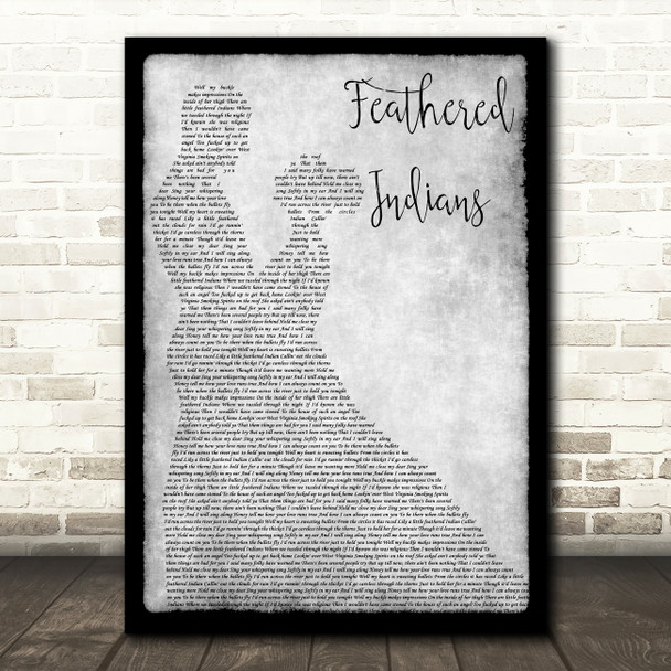 Tyler Childers Feathered Indians Grey Song Lyric Man Lady Dancing Quote Print