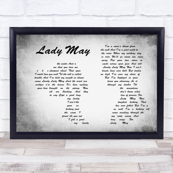 Tyler Childers Lady May Man Lady Couple Grey Song Lyric Print