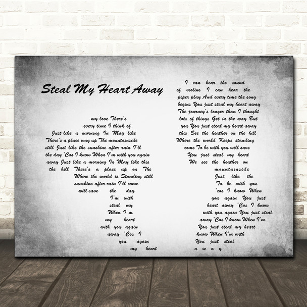 Van Morrison Steal My Heart Away Man Lady Couple Grey Song Lyric Quote Print