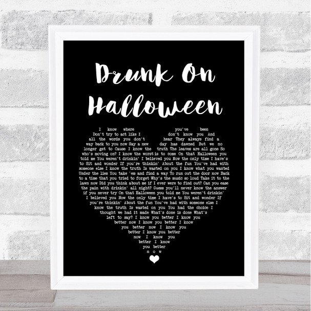 Wallows Drunk On Halloween Black Heart Song Lyric Print