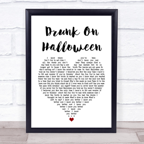 Wallows Drunk On Halloween White Heart Song Lyric Print