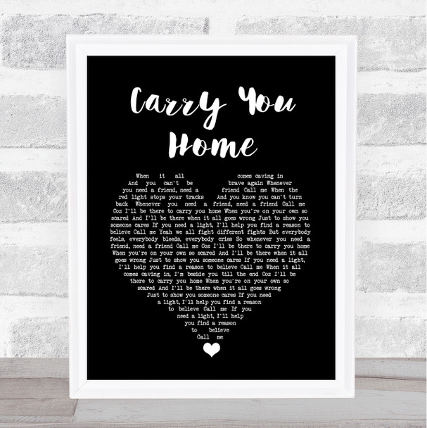 Ward Thomas Carry You Home Black Heart Song Lyric Print