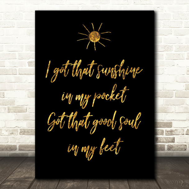 Black & Gold Can't Stop The Feeling Justin Timberlake Song Lyric Quote Print