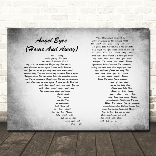 Wet Wet Wet Angel Eyes (Home And Away) Man Lady Couple Grey Song Lyric Print