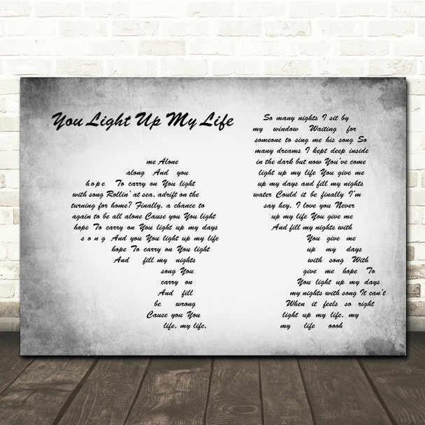 Whitney Houston You Light Up My Life Man Lady Couple Grey Song Lyric Print