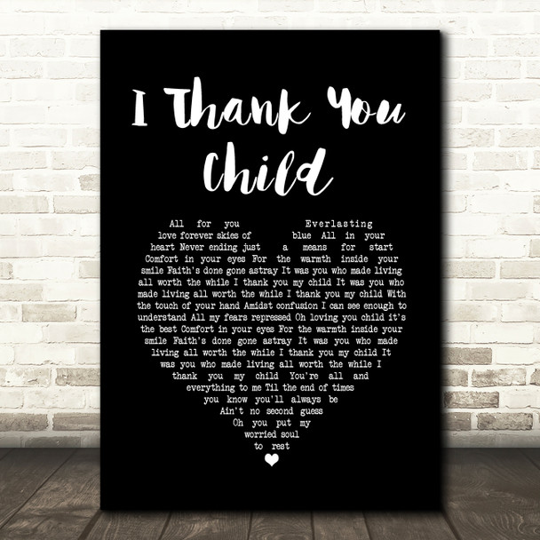 Zakk Wylde I Thank You Child Black Heart Song Lyric Print