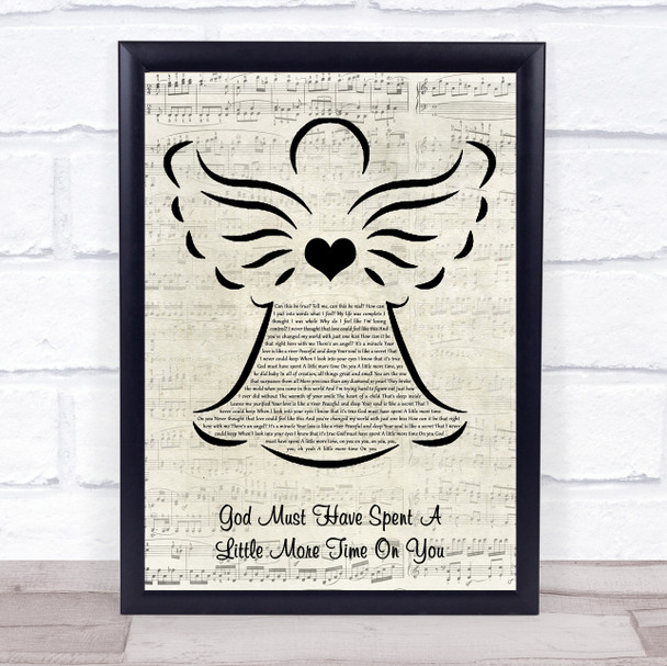 N Sync God Must Have Spent A Little More Time On You Music Script Angel Song Lyric Quote Music Print