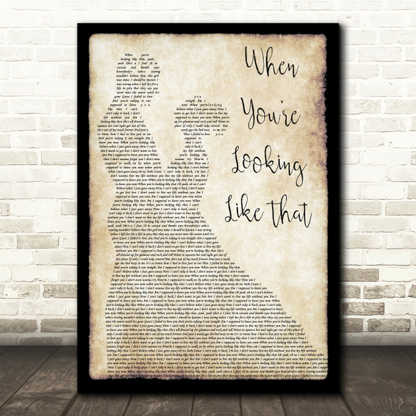 Westlife When You're Looking Like That Man Lady Dancing Song Lyric Quote Music Print