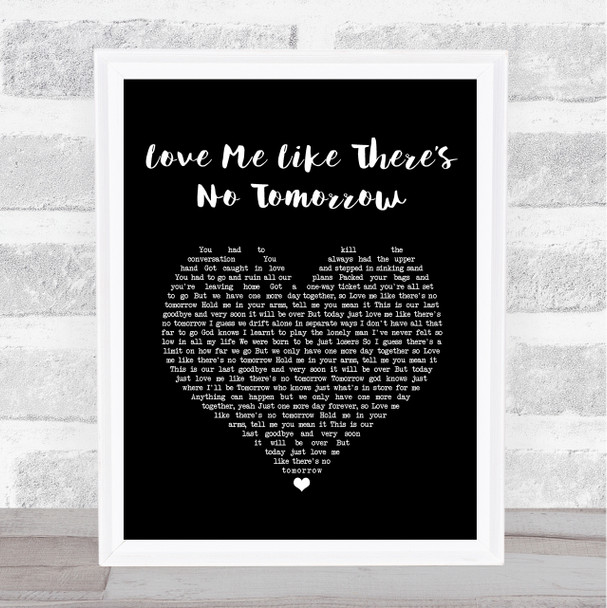 Freddie Mercury Love Me Like Theres No Tomorrow Black Heart Song Lyric Quote Music Print