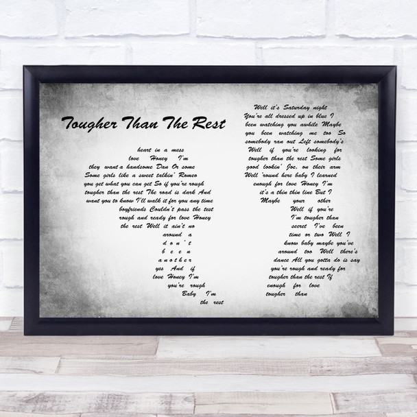 Bruce Springsteen Tougher Than The Rest Man Lady Couple Grey Song Lyric Quote Music Print