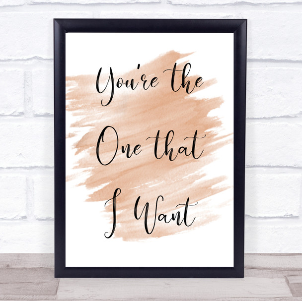 Watercolour Grease You're The One That I Want Song Lyric Quote Print