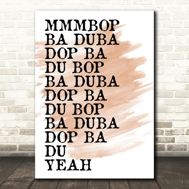 Watercolour Mmmbop Funny Song Lyric Quote Print