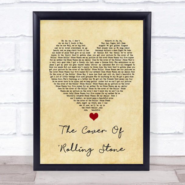 Dr. Hook The Cover Of 'Rolling Stone Vintage Heart Song Lyric Quote Music Print