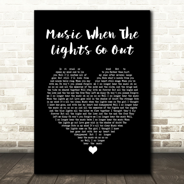 The Libertines Music When The Lights Go Out Black Heart Song Lyric Quote Music Print