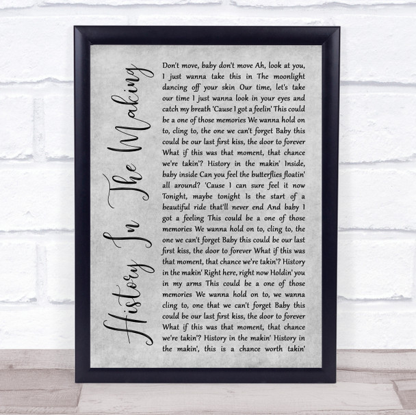 Darius Rucker History In The Making Grey Rustic Script Song Lyric Quote Music Print