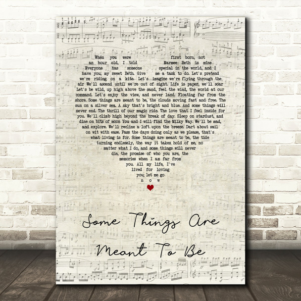 Little Women Some Things Are Meant To Be Script Heart Song Lyric Quote Music Print