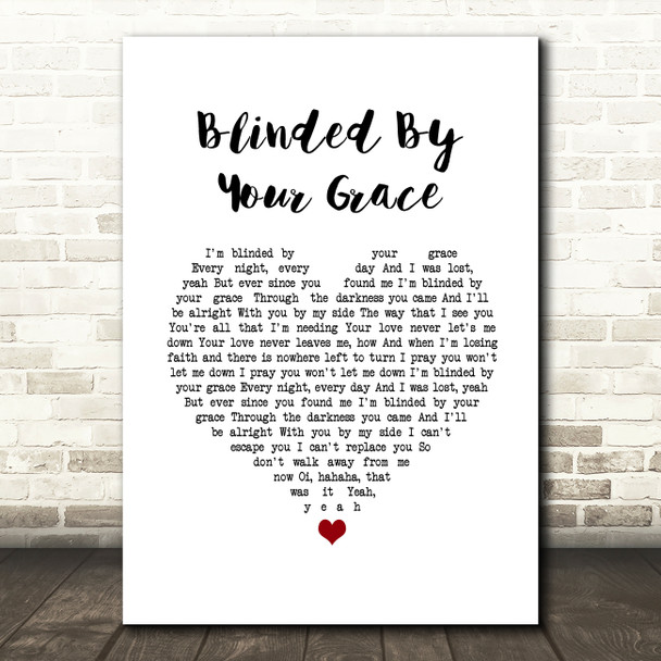 Stormzy Blinded By Your Grace, Pt. 1 White Heart Song Lyric Quote Music Print