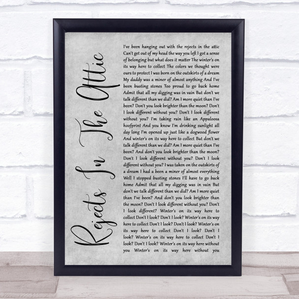 The Avett Brothers Rejects In The Attic Grey Rustic Script Song Lyric Quote Music Print