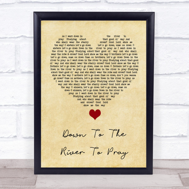 Alison Krauss Down To The River To Pray Vintage Heart Song Lyric Quote Music Print