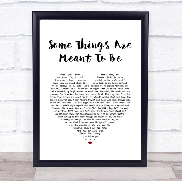Little Women Some Things Are Meant To Be White Heart Song Lyric Quote Music Print